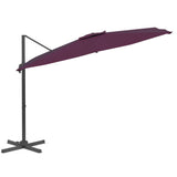 Zweefparasol met LED-verlichting 400x300 cm bordeauxrood - AllerleiShop