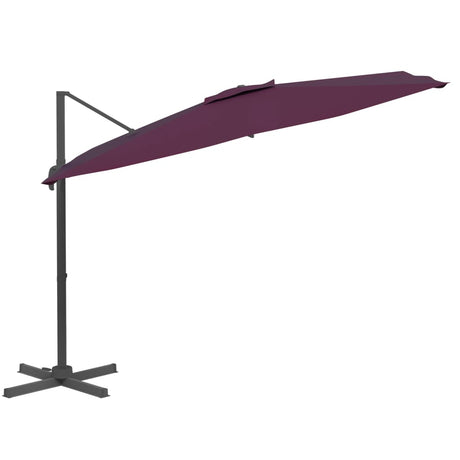 Zweefparasol met LED-verlichting 400x300 cm bordeauxrood - AllerleiShop