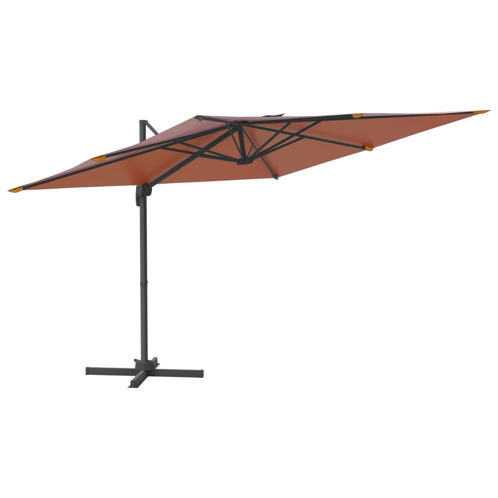 Zweefparasol met LED-verlichting 400x300 cm terracottakleurig - AllerleiShop