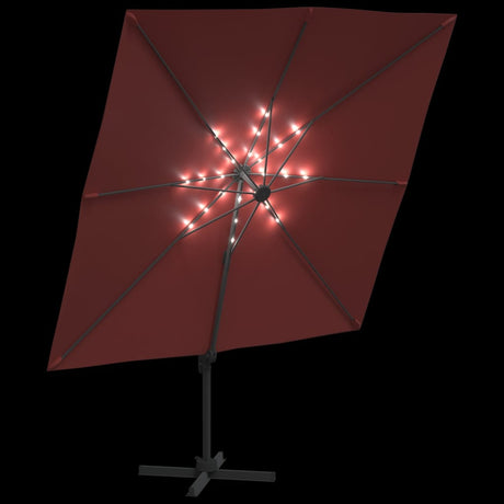 Zweefparasol met LED-verlichting 400x300 cm terracottakleurig - AllerleiShop