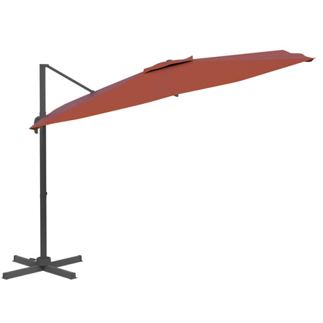 Zweefparasol met LED-verlichting 400x300 cm terracottakleurig - AllerleiShop