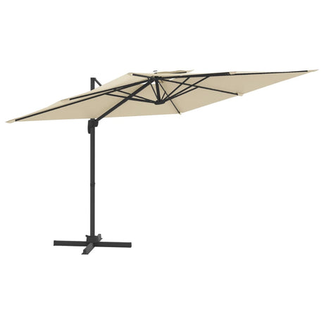 Zweefparasol met dubbel dak 300x300 cm zandwit - AllerleiShop