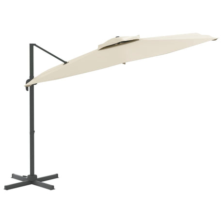 Zweefparasol met dubbel dak 300x300 cm zandwit - AllerleiShop