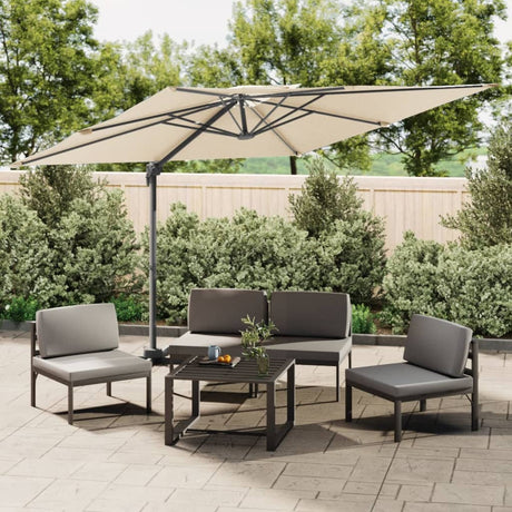 Zweefparasol met dubbel dak 300x300 cm zandwit - AllerleiShop