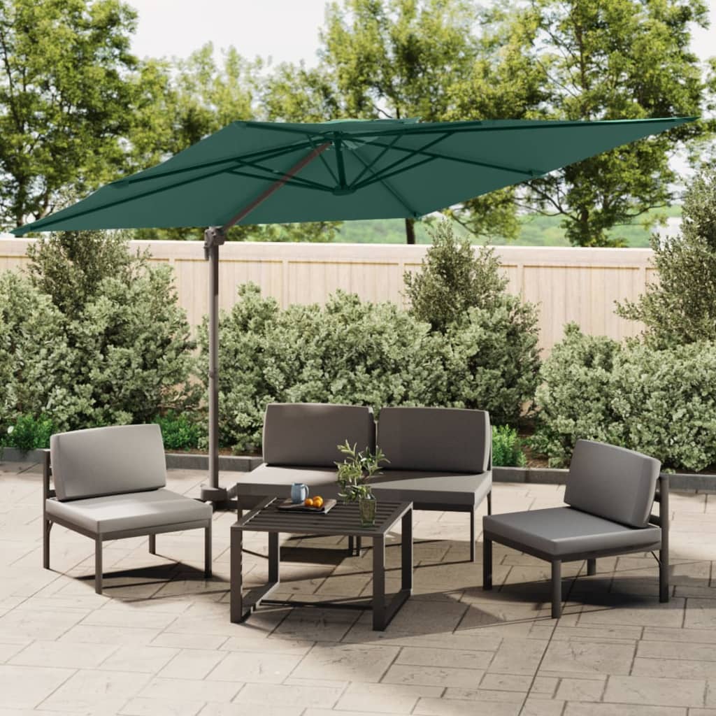 Zweefparasol met dubbel dak 300x300 cm groen - AllerleiShop