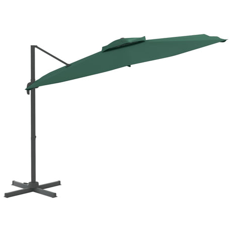 Zweefparasol met dubbele bovenkant 400x300 cm groen - AllerleiShop