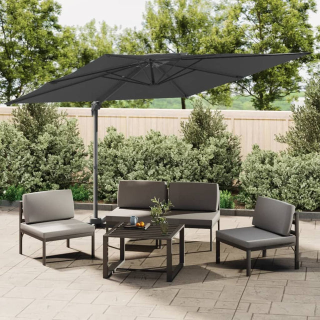 Zweefparasol met dubbel dak 300x300 cm antracietkleurig - AllerleiShop