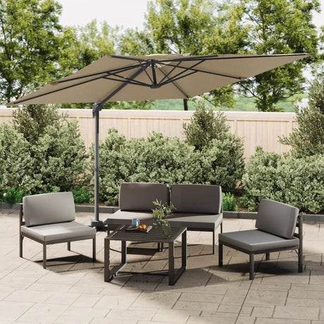 Zweefparasol met dubbel dak 300x300 cm taupe - AllerleiShop