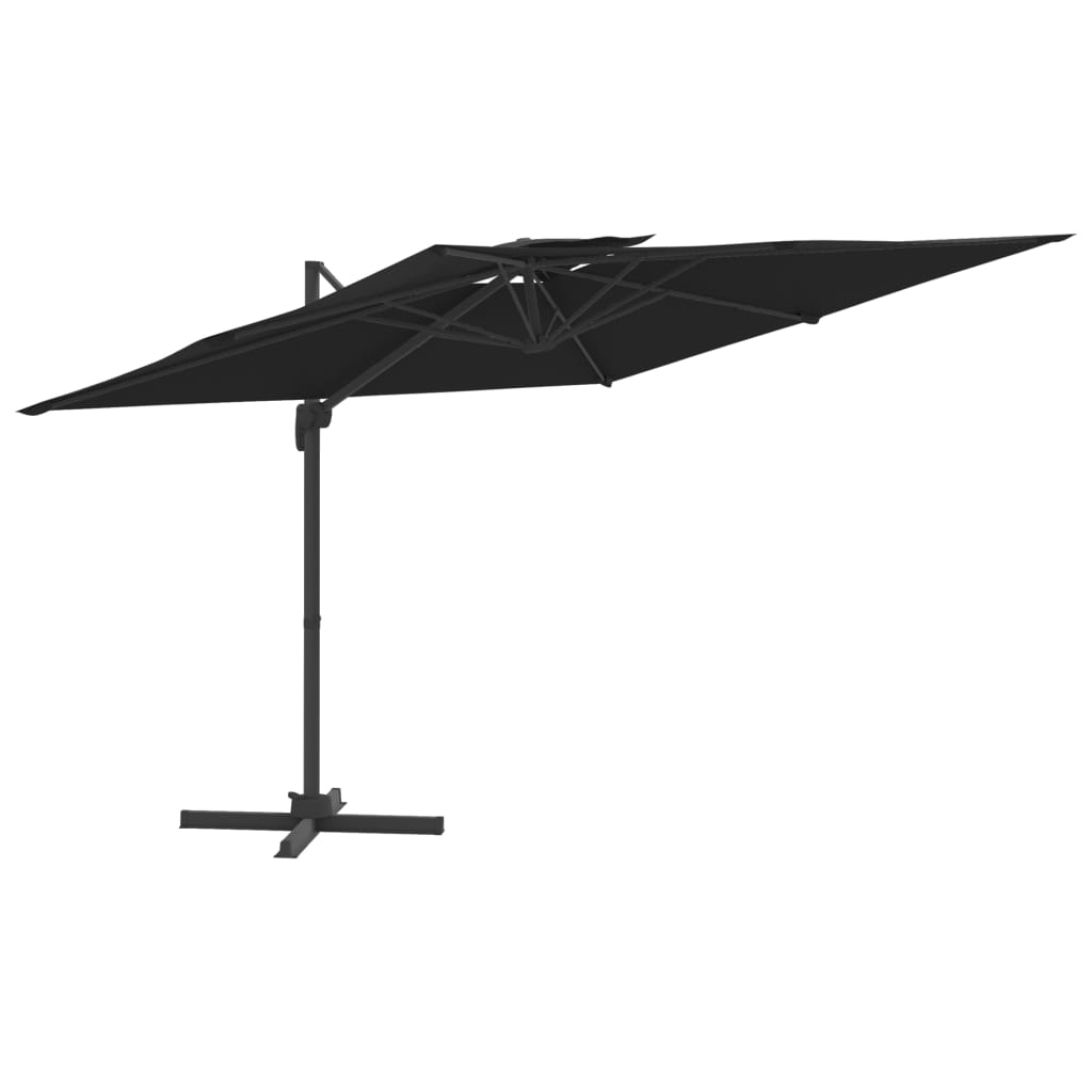 Zweefparasol met dubbel dak 300x300 cm zwart - AllerleiShop