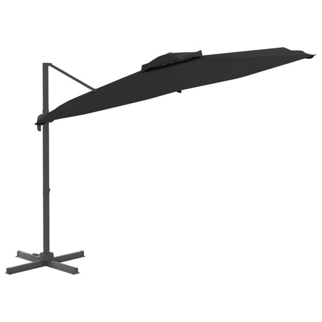 Zweefparasol met dubbele bovenkant 400x300 cm zwart - AllerleiShop