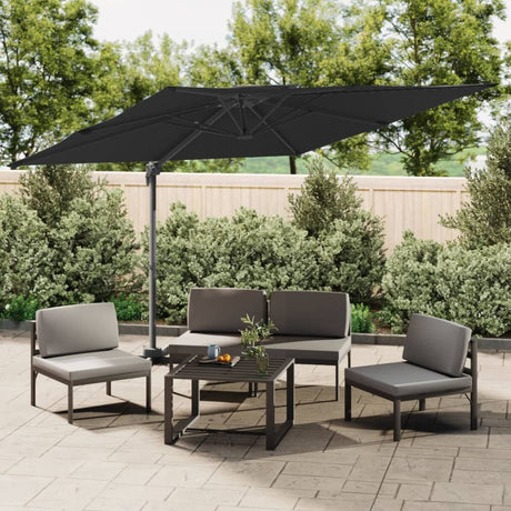 Zweefparasol met dubbele bovenkant 400x300 cm zwart - AllerleiShop