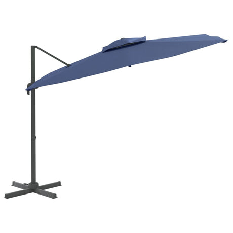 Zweefparasol met dubbel dak 300x300 cm azuurblauw - AllerleiShop