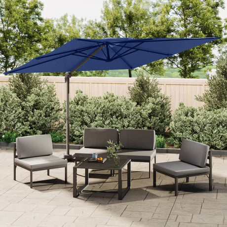 Zweefparasol met dubbel dak 300x300 cm azuurblauw - AllerleiShop