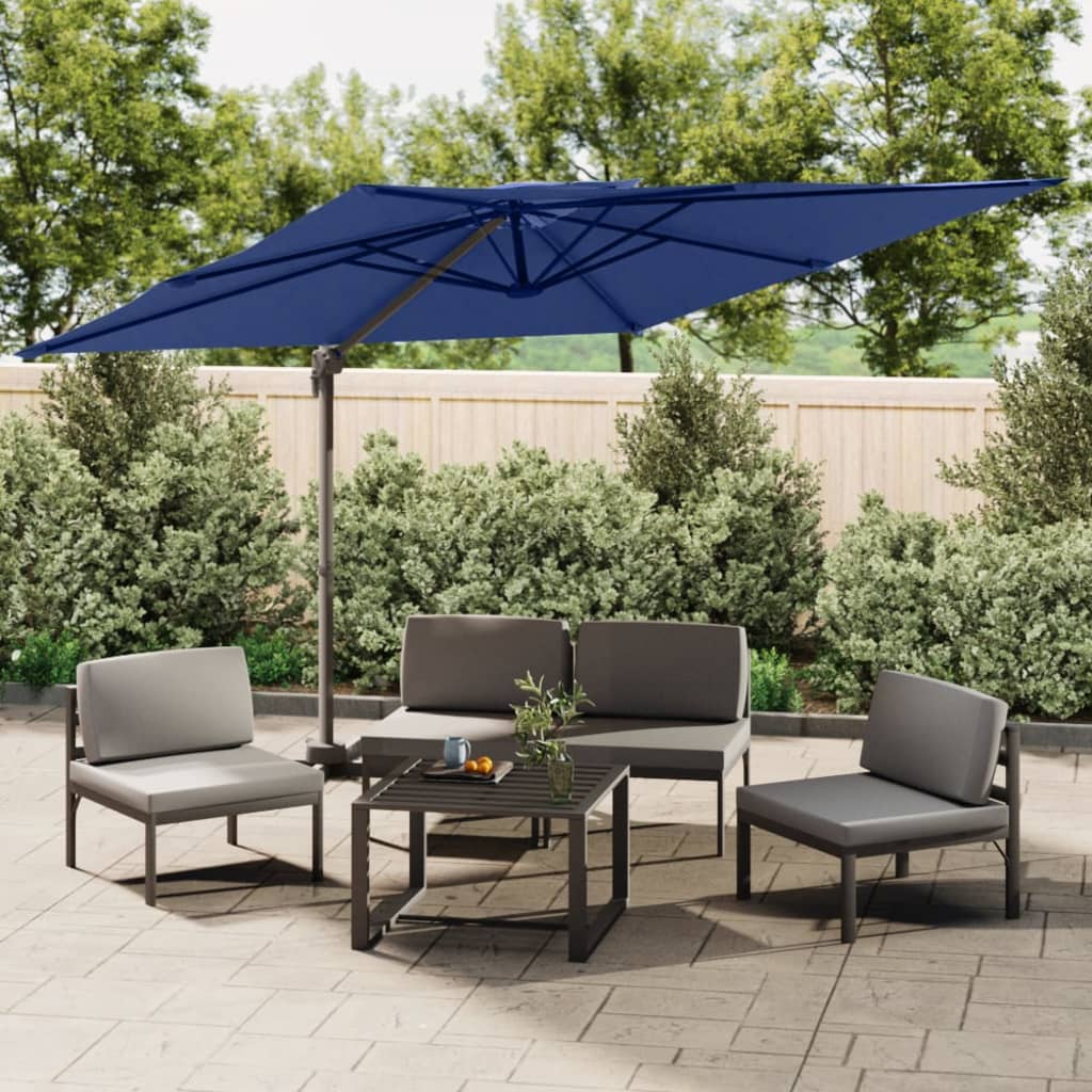 Zweefparasol met dubbele bovenkant 400x300 cm azuurblauw - AllerleiShop