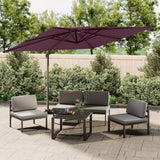 Zweefparasol met dubbel dak 300x300 cm bordeauxrood - AllerleiShop