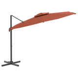 Zweefparasol met dubbele bovenkant 300x300 cm terracotta - AllerleiShop