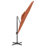 Zweefparasol met dubbele bovenkant 300x300 cm terracotta - AllerleiShop