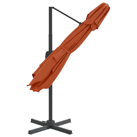 Zweefparasol met dubbele bovenkant 300x300 cm terracotta - AllerleiShop