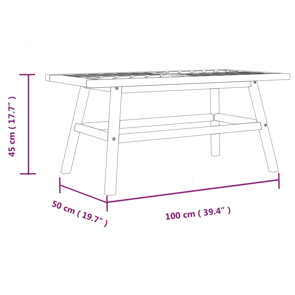 Salontafel 100x50x45 cm massief acaciahout - AllerleiShop