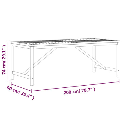 Tuintafel 200x90x74 cm massief acaciahout - AllerleiShop