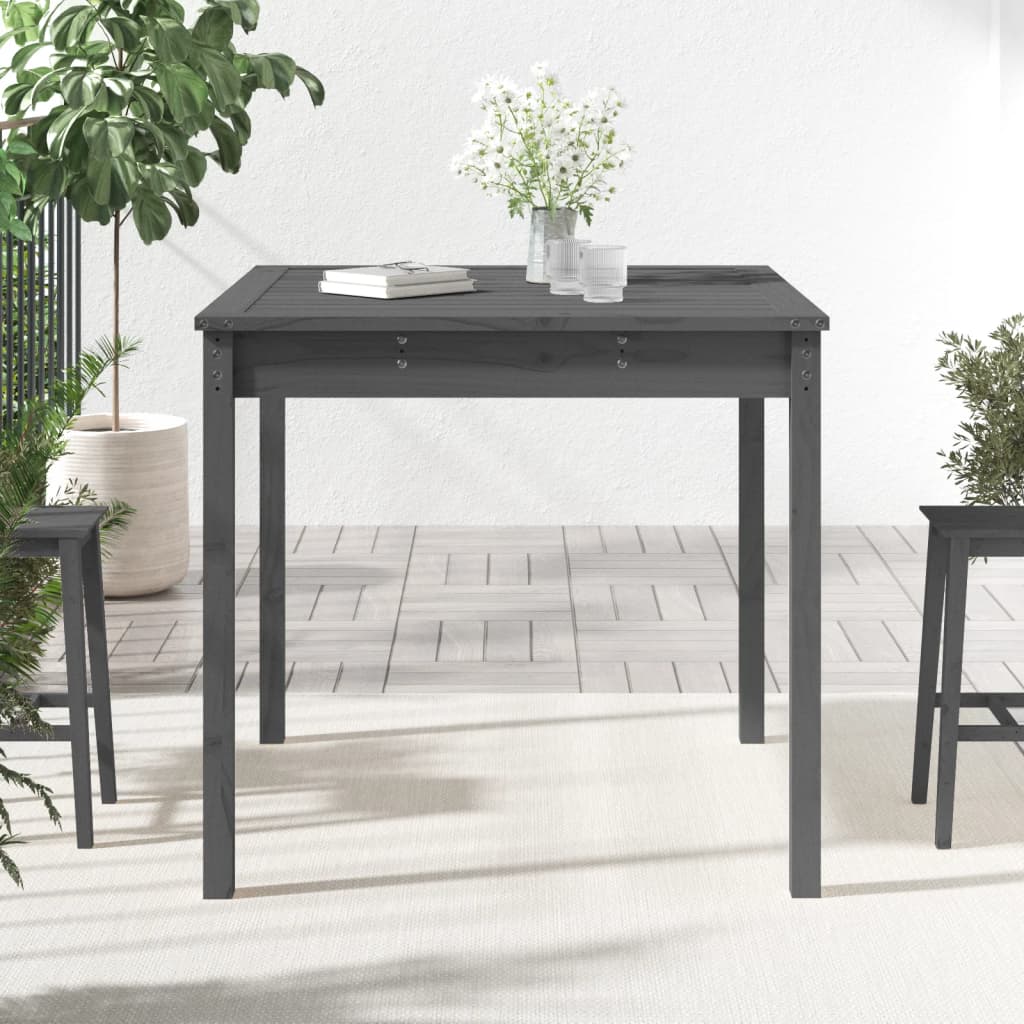 Tuintafel 82,5x82,5x76 cm massief grenenhout grijs - AllerleiShop