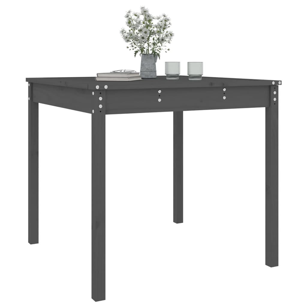 Tuintafel 82,5x82,5x76 cm massief grenenhout grijs - AllerleiShop