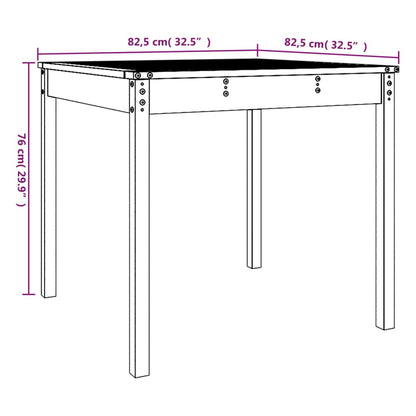 Tuintafel 82,5x82,5x76 cm massief grenenhout grijs - AllerleiShop