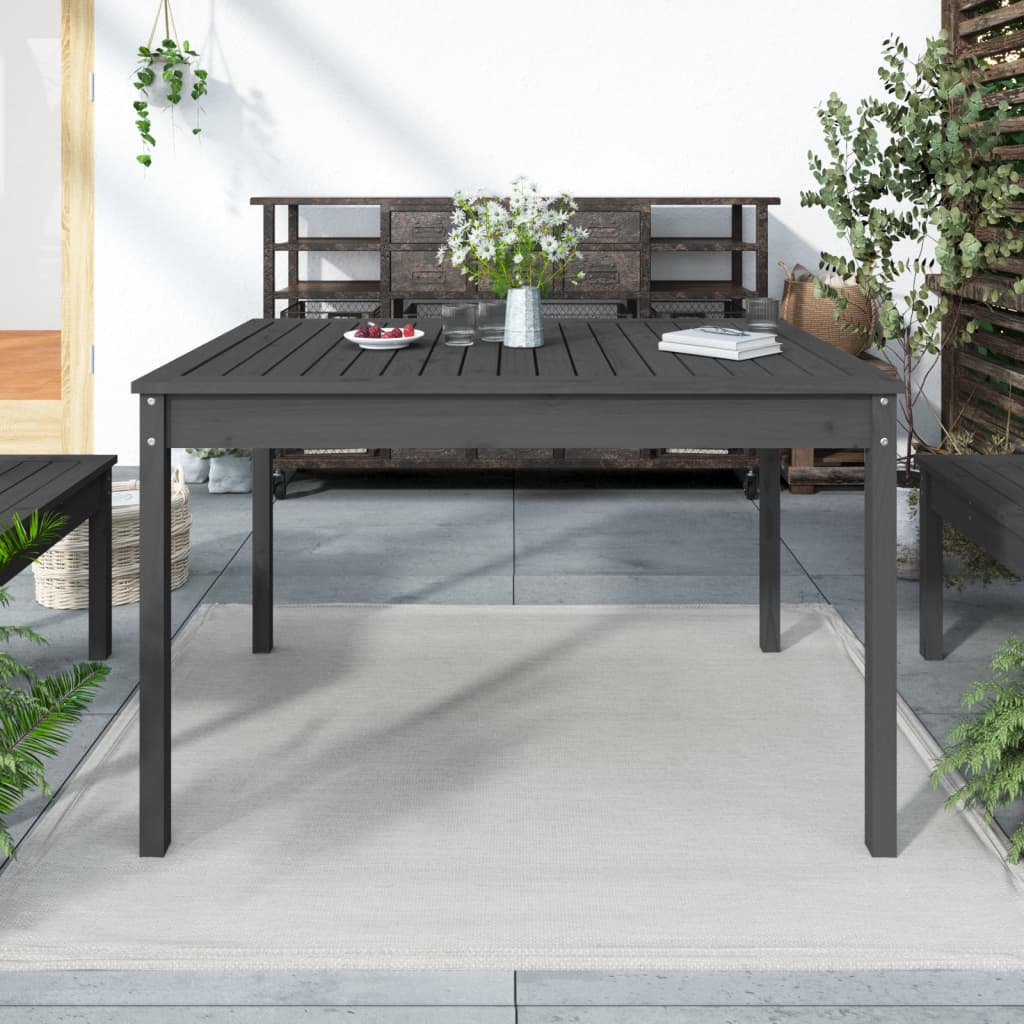 Tuintafel 121x82,5x76 cm massief grenenhout grijs - AllerleiShop