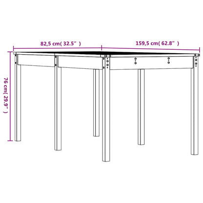 Tuintafel 159,5x82,5x76 cm massief grenenhout - AllerleiShop