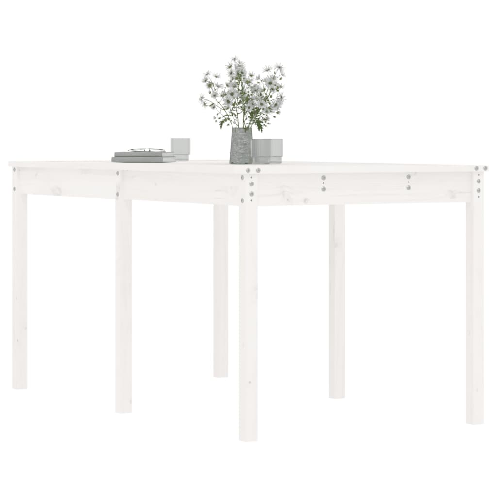 Tuintafel 159,5x82,5x76 cm massief grenenhout wit - AllerleiShop