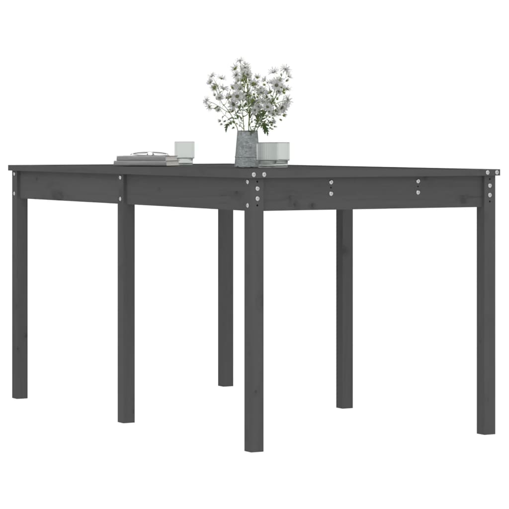 Tuintafel 159,5x82,5x76 cm massief grenenhout grijs - AllerleiShop