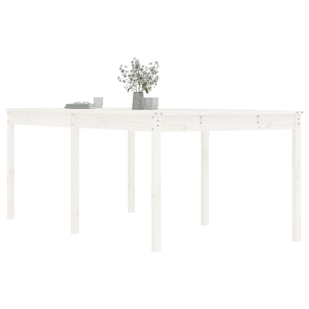 Tuintafel 203,5x100x76 cm massief grenenhout wit - AllerleiShop