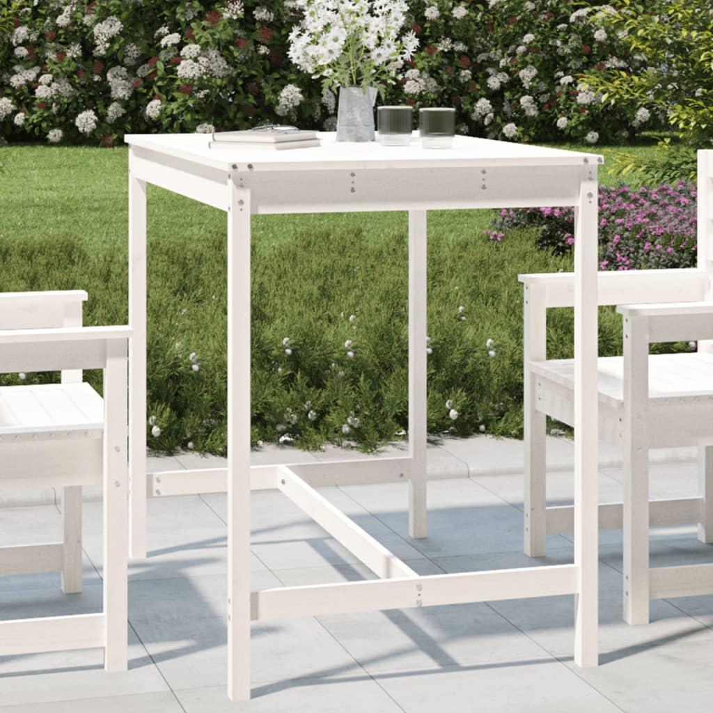 Tuintafel 121x82,5x110 cm massief grenenhout wit - AllerleiShop