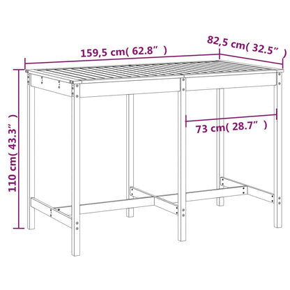 Tuintafel 159,5x82,5x110 cm massief grenenhout - AllerleiShop