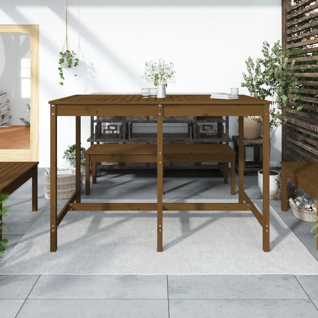 Tuintafel 159,5x82,5x110 cm massief grenenhout honingbruin - AllerleiShop