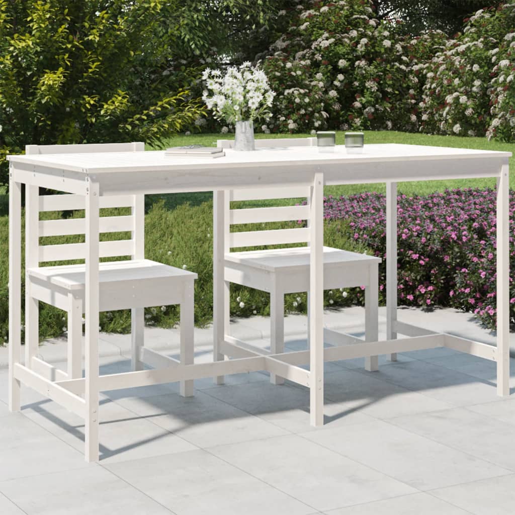 Tuintafel 203,5x90x110 cm massief grenenhout wit - AllerleiShop