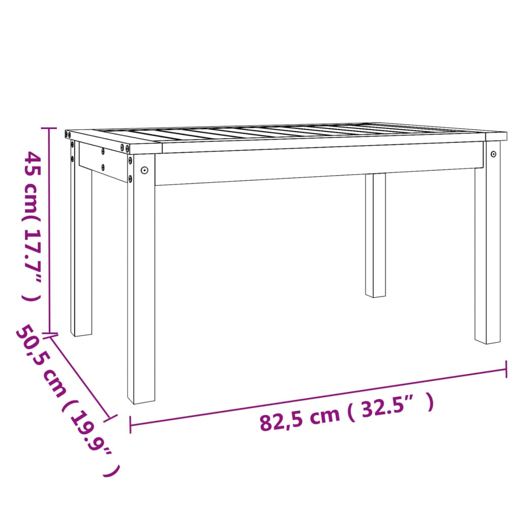 Tuintafel 82,5x50,5x45 cm massief grenenhout - AllerleiShop