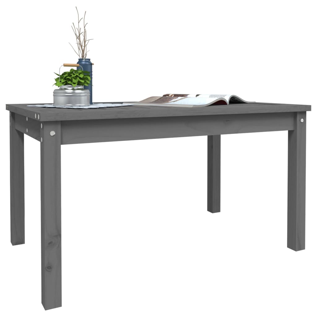 Tuintafel 82,5x50,5x45 cm massief grenenhout grijs - AllerleiShop