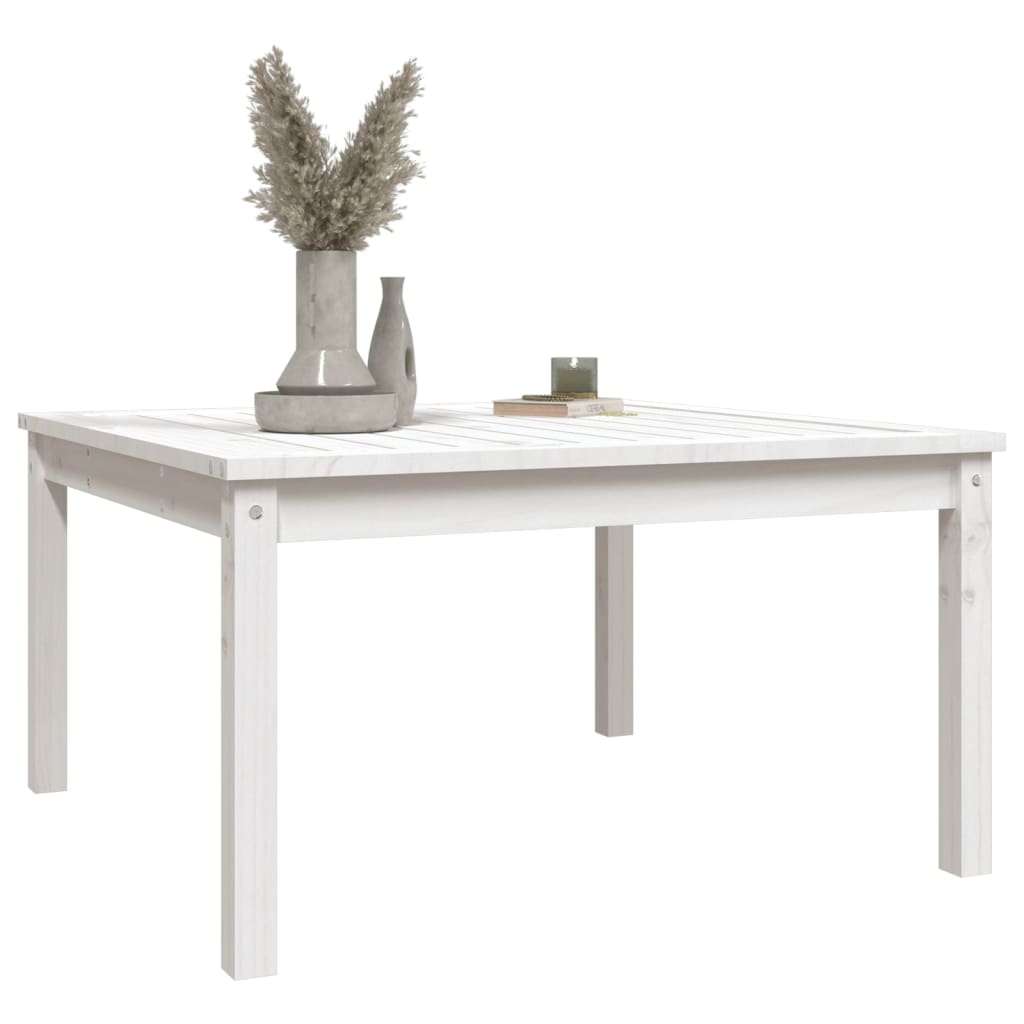 Tuintafel 82,5x82,5x45 cm massief grenenhout wit - AllerleiShop