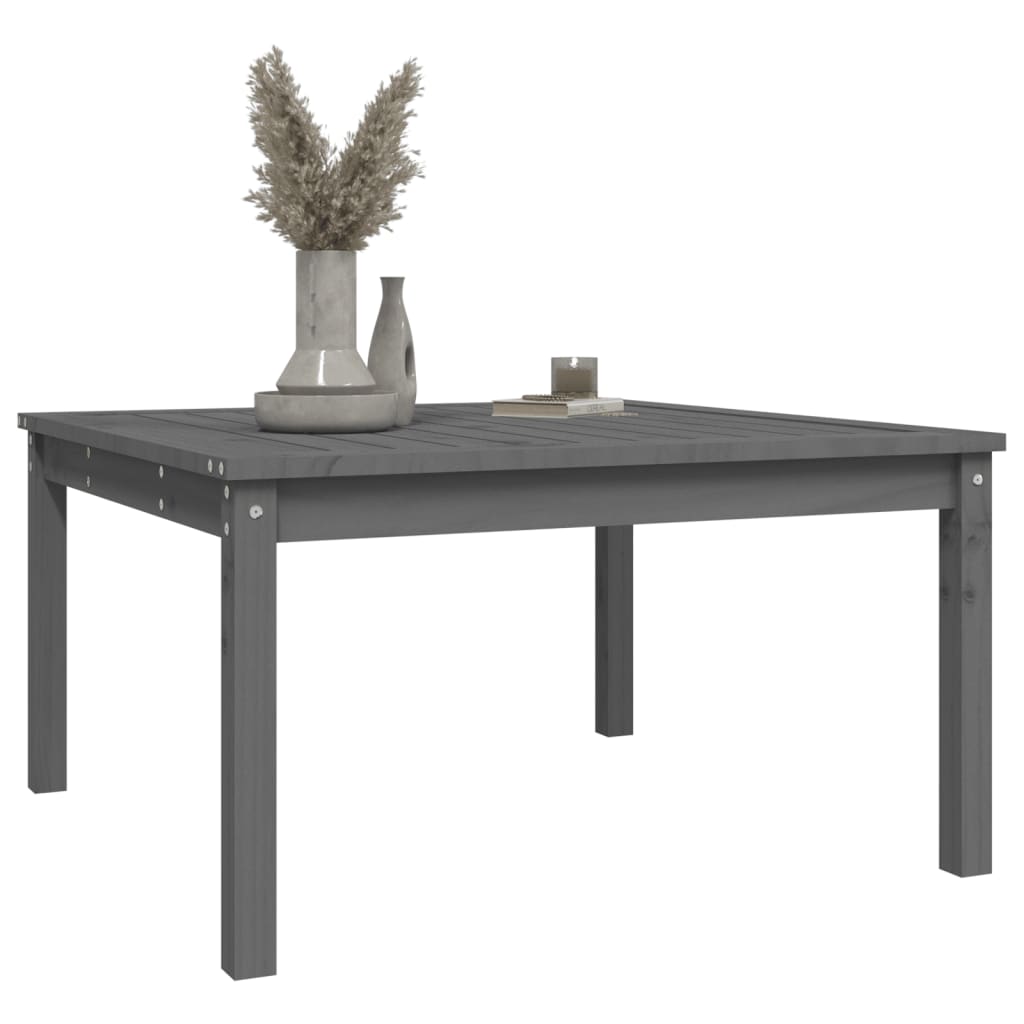 Tuintafel 82,5x82,5x45 cm massief grenenhout grijs - AllerleiShop