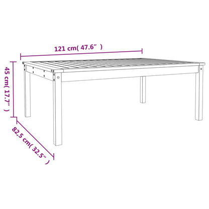 Tuintafel 121x82,5x45 cm massief grenenhout wit - AllerleiShop