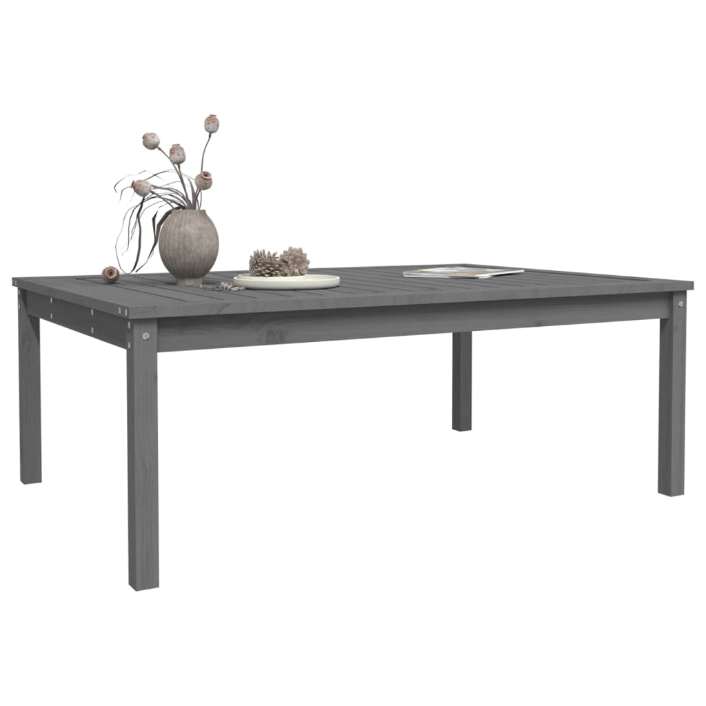 Tuintafel 121x82,5x45 cm massief grenenhout grijs - AllerleiShop