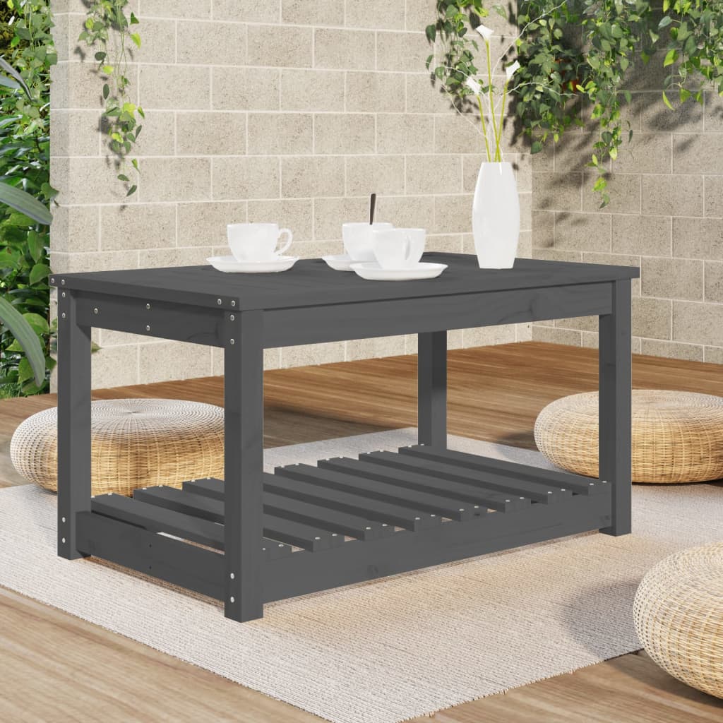 Tuintafel 82,5x50,5x45 cm massief grenenhout grijs - AllerleiShop