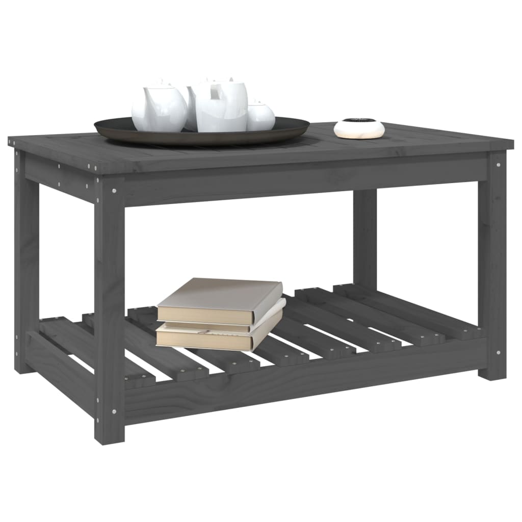 Tuintafel 82,5x50,5x45 cm massief grenenhout grijs - AllerleiShop