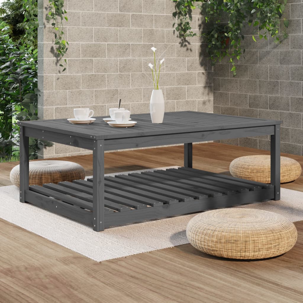 Tuintafel 121x82,5x45 cm massief grenenhout grijs - AllerleiShop