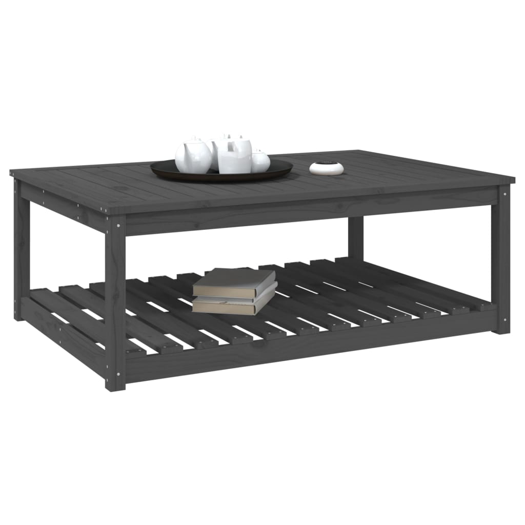 Tuintafel 121x82,5x45 cm massief grenenhout grijs - AllerleiShop