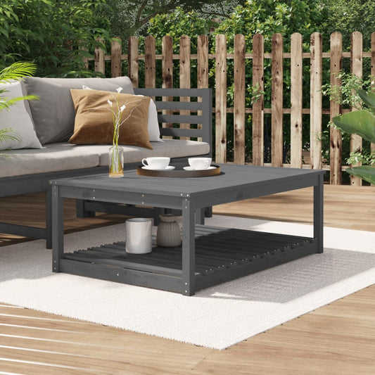 Tuintafel 121x82,5x45 cm massief grenenhout grijs - AllerleiShop