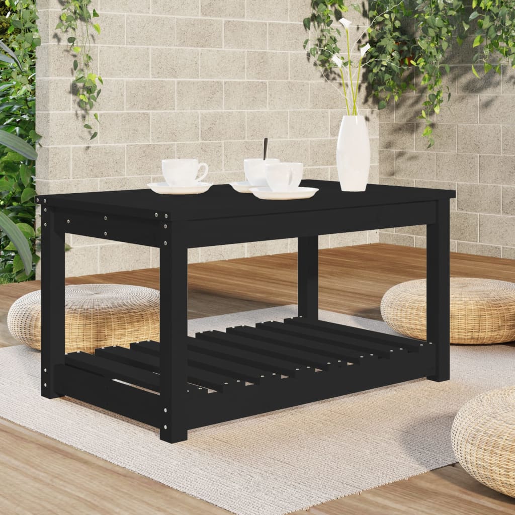 Tuintafel 82,5x50,5x45 cm massief grenenhout zwart - AllerleiShop