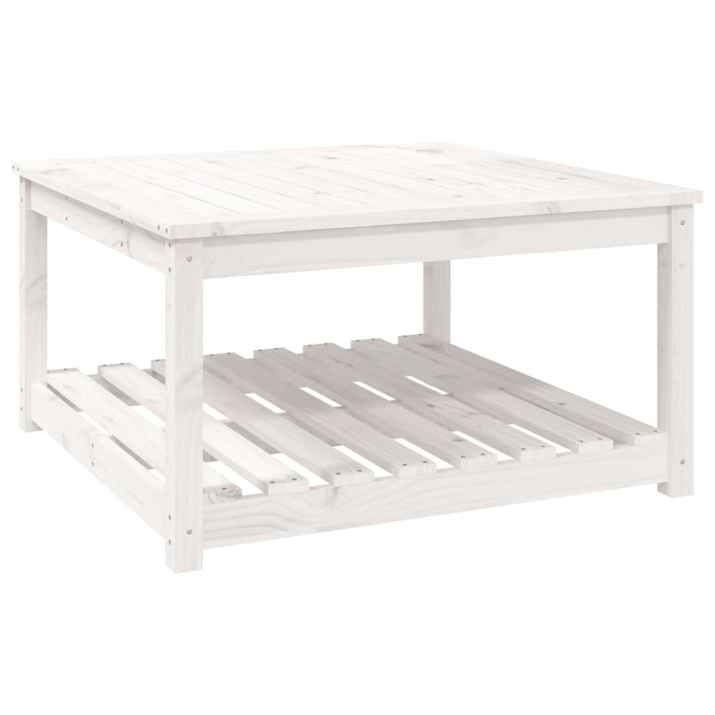 Tuintafel 82,5x82,5x45 cm massief grenenhout wit - AllerleiShop