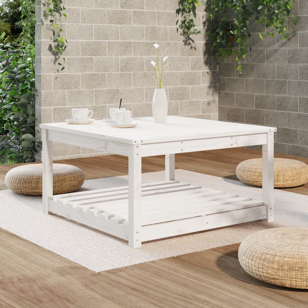 Tuintafel 82,5x82,5x45 cm massief grenenhout wit - AllerleiShop